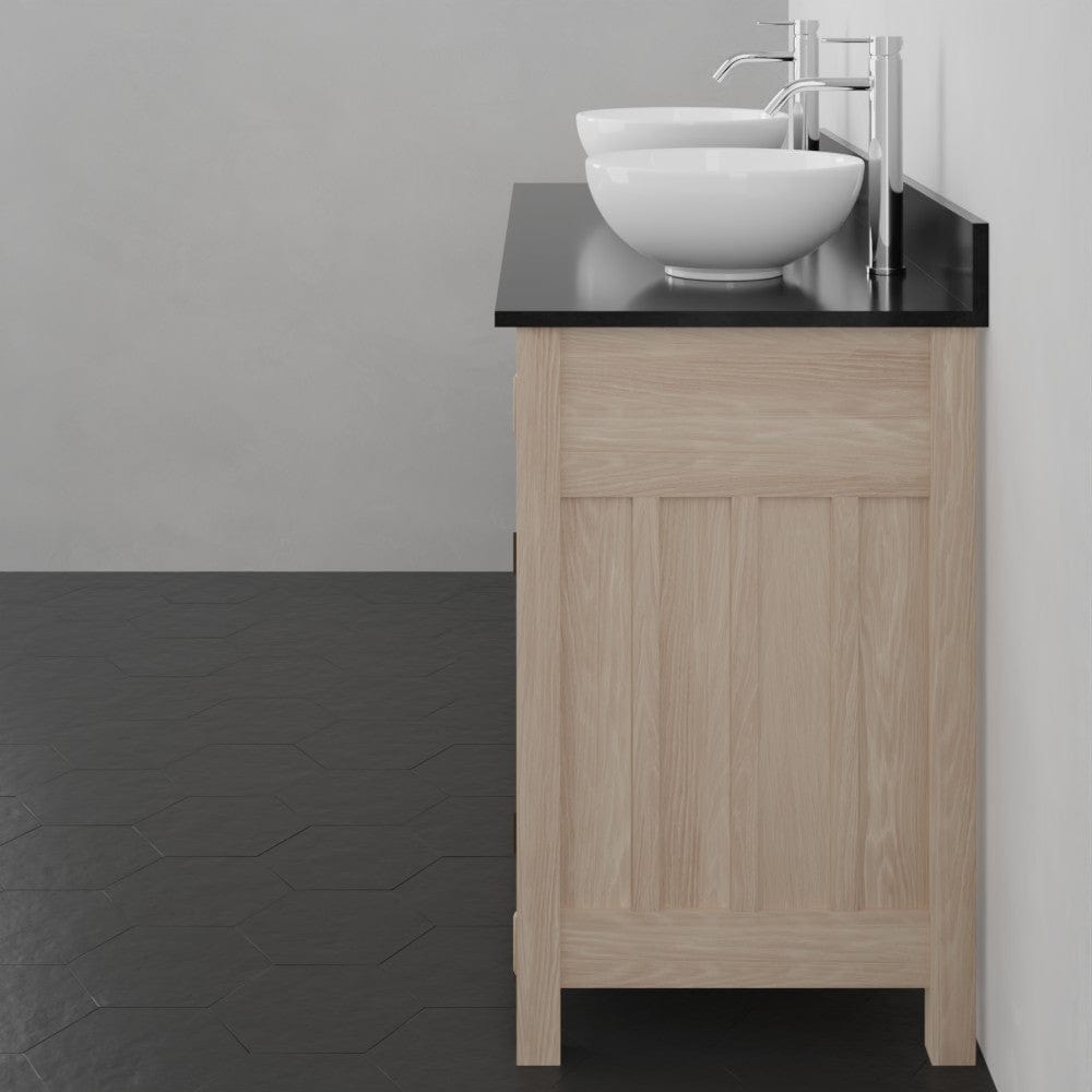 60" Mission Unfinished Red Oak Double Vanity for Vessel Sinks - 34" Height