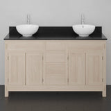 60" Mission Unfinished Red Oak Double Vanity for Vessel Sinks - 34" Height