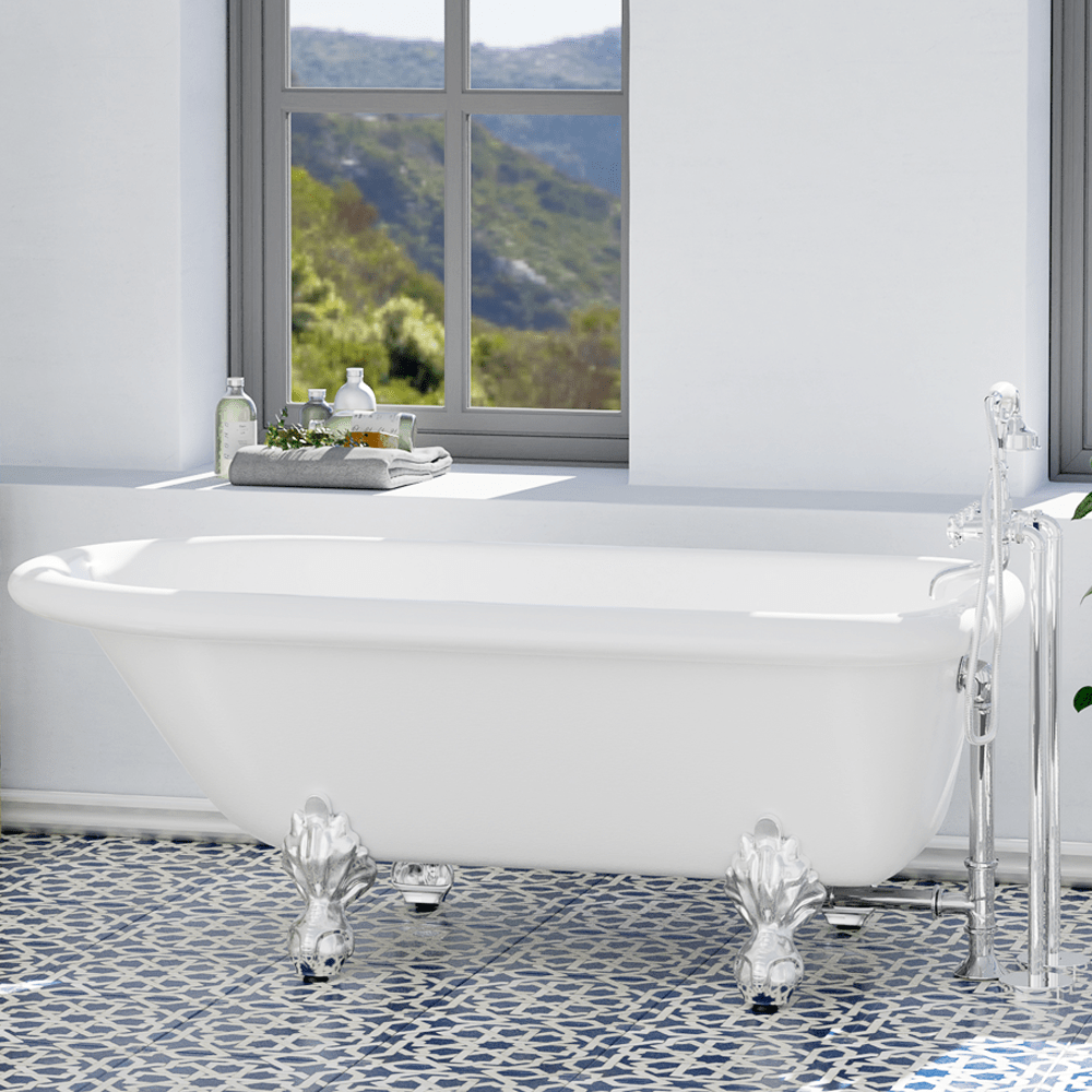 60" Regent Acrylic Roll-Top Clawfoot Tub
