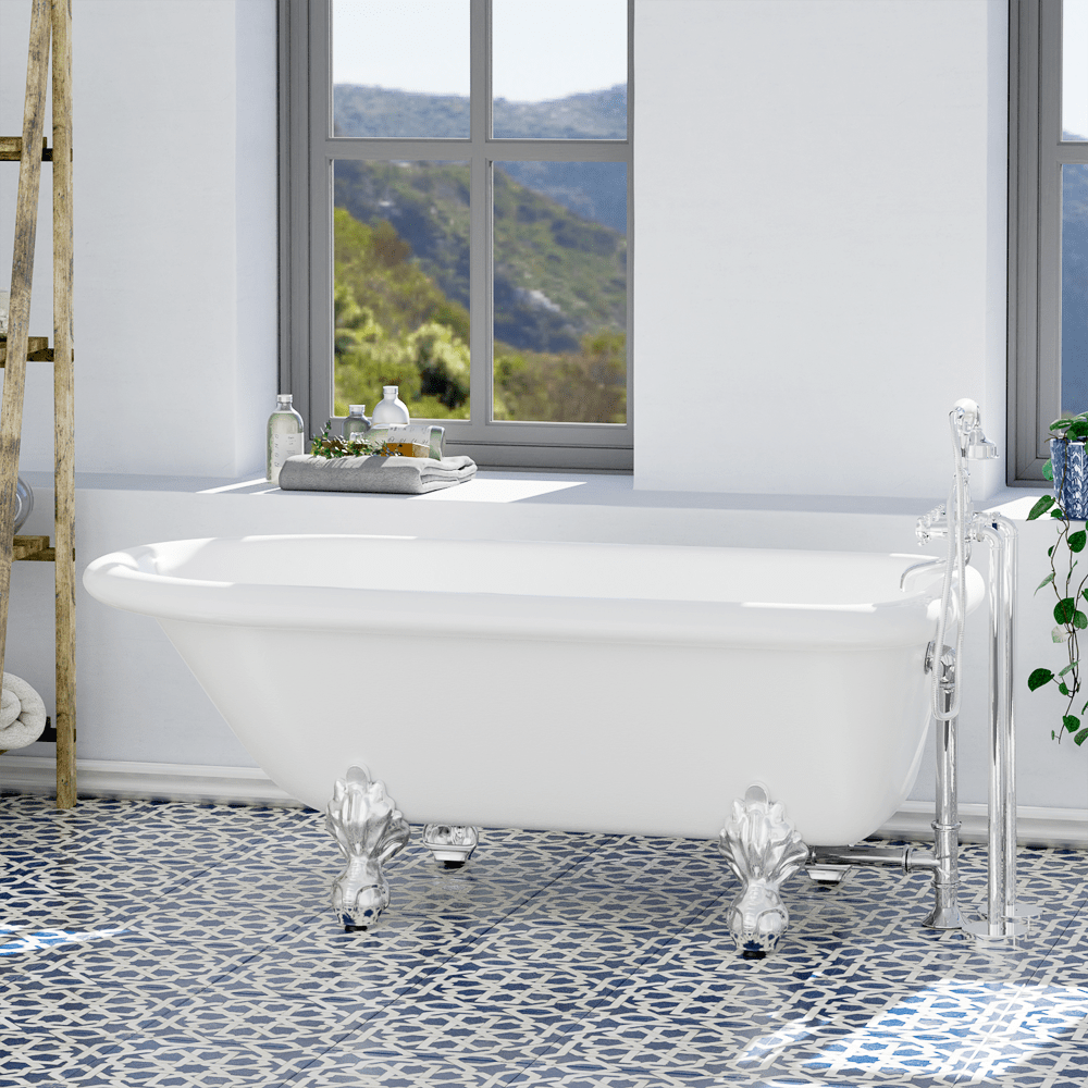 60" Regent Acrylic Roll-Top Clawfoot Tub