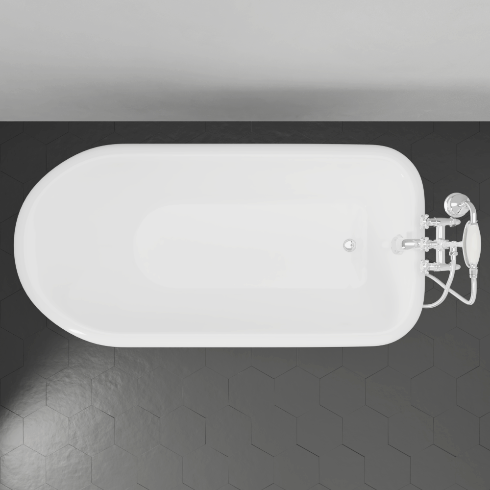 60" Regent Acrylic Roll-Top Clawfoot Tub