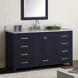 60" Romani Vanity Cabinet for Single Rectangular Undermount Sink - Navy Blue