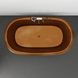 60" Torrance Copper Double-Ended Roll-Top Tub with Pedestal