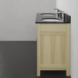 60" Unpainted Shaker Style Poplar Wood Double Vanity for Undermount Sink - 34" Height