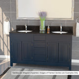 60" Unpainted Shaker Style Poplar Wood Double Vanity for Undermount Sink - 34" Height