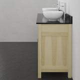 60" Unpainted Shaker Style Poplar Wood Double Vanity for Vessel Sink - 34" Height