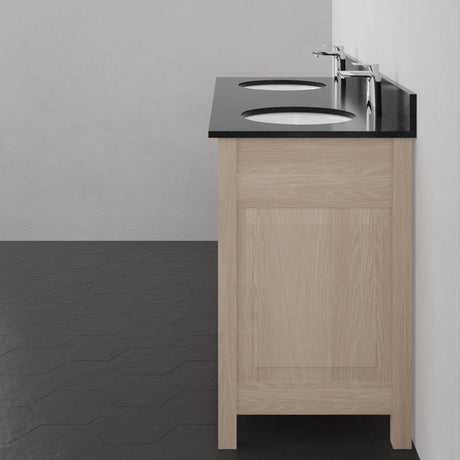 60" Vippis Unfinished Red Oak Raised Panel Double Vanity for Undermount Sinks - 34" Height