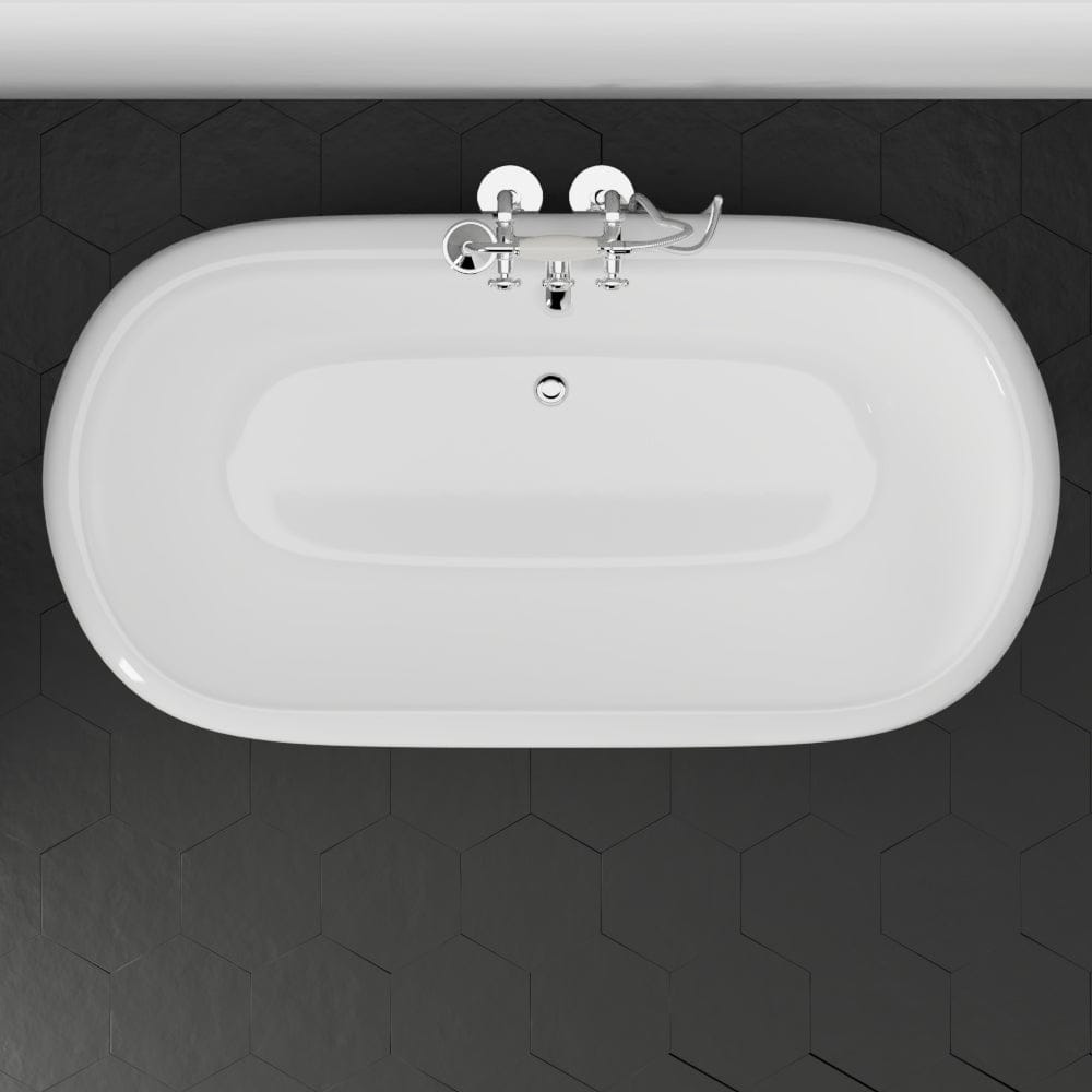 61" Aldine Cast Iron Double-Ended Roll-Top Tub with Pedestal