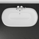 61" Aldine Cast Iron Double-Ended Roll-Top Tub with Pedestal