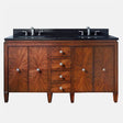 61" Coram Vanity for Double Rectangular Undermount Sinks - New Walnut