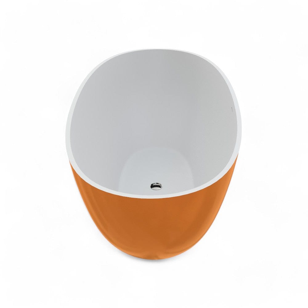 61" Denali Solid Surface Stone Resin Freestanding Bathtub - Gold Exterior