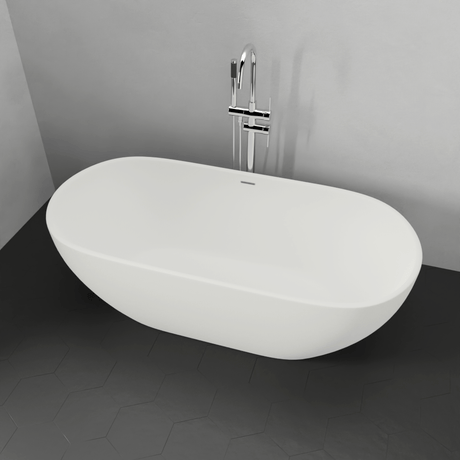 63" Algona Solid Surface Stone Resin Freestanding Bathtub