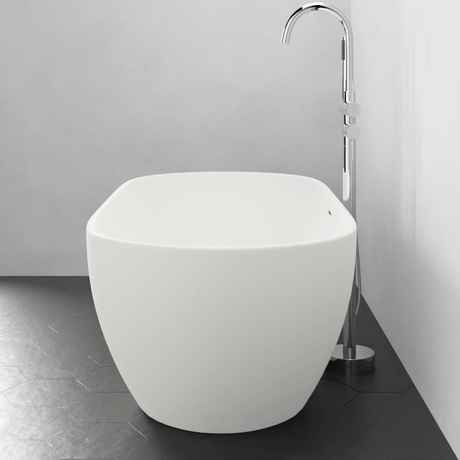 63" Algona Solid Surface Stone Resin Freestanding Bathtub