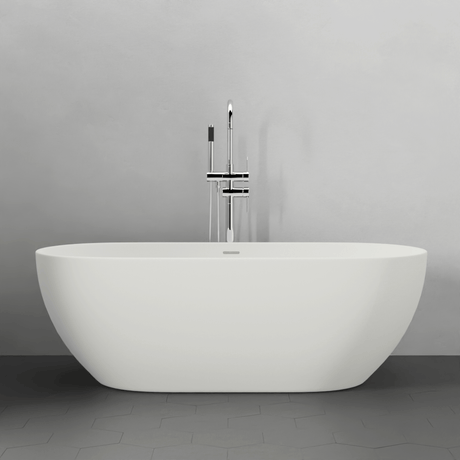 63" Algona Solid Surface Stone Resin Freestanding Bathtub
