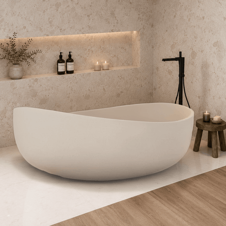 63" Antioch Concrete Double-Slipper Freestanding Tub - Smooth