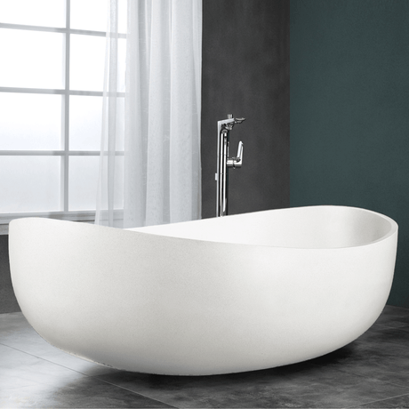 63" Antioch Concrete Double-Slipper Freestanding Tub - Smooth
