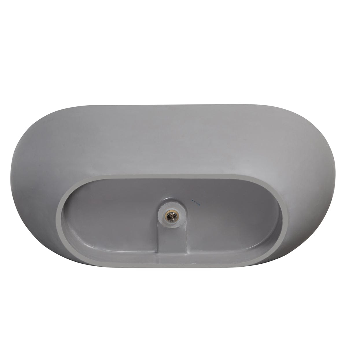 63" Boalt Solid Surface Stone Resin Freestanding Bathtub - Matte Gray Finish