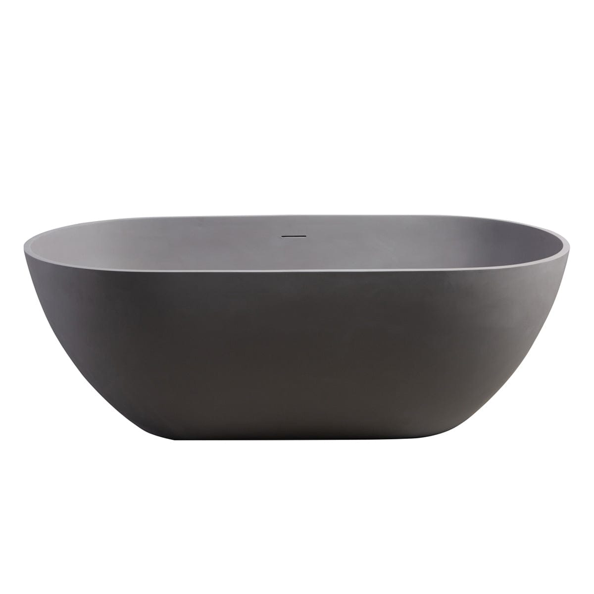 63" Boalt Solid Surface Stone Resin Freestanding Bathtub - Matte Gray Finish