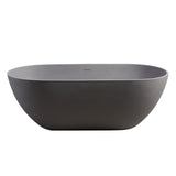63" Boalt Solid Surface Stone Resin Freestanding Bathtub - Matte Gray Finish