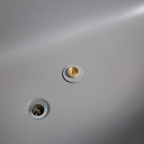 63" Boalt Solid Surface Stone Resin Freestanding Bathtub - Matte Gray Finish