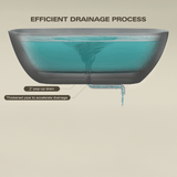 63" Boalt Solid Surface Stone Resin Freestanding Bathtub - Matte Gray Finish