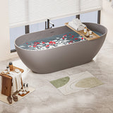 63" Boalt Solid Surface Stone Resin Freestanding Bathtub - Matte Gray Finish