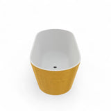 63" Lyttle Solid Surface Stone Resin Freestanding Bathtub - Gold Leaf