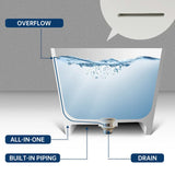 63" Lyttle Solid Surface Stone Resin Freestanding Bathtub - Gold Leaf