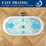 63" Lyttle Solid Surface Stone Resin Freestanding Bathtub - Gold Leaf