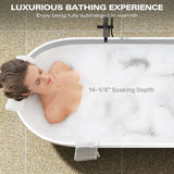 63" Sabin Solid Surface Stone Resin Freestanding Bathtub