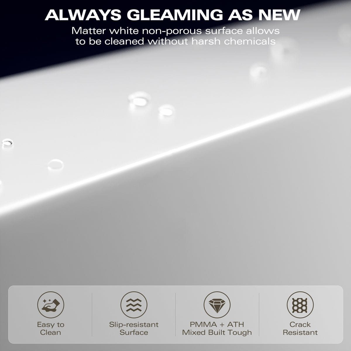 63" Sabin Solid Surface Stone Resin Freestanding Bathtub