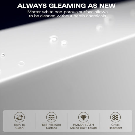 63" Sabin Solid Surface Stone Resin Freestanding Bathtub