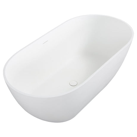 63" Sabin Solid Surface Stone Resin Freestanding Bathtub