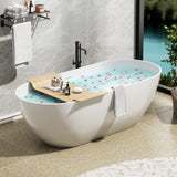 63" Sabin Solid Surface Stone Resin Freestanding Bathtub
