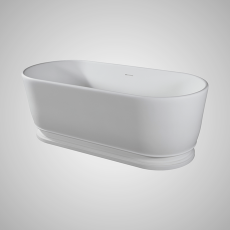 63" Vangeson Solid Surface Stone Resin Freestanding Pedestal Bathtub