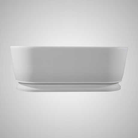 63" Vangeson Solid Surface Stone Resin Freestanding Pedestal Bathtub