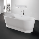 63" Vangeson Solid Surface Stone Resin Freestanding Pedestal Bathtub