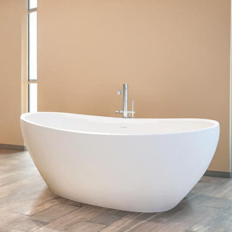 64" Lorane Solid Surface Stone Resin Freestanding Bathtub