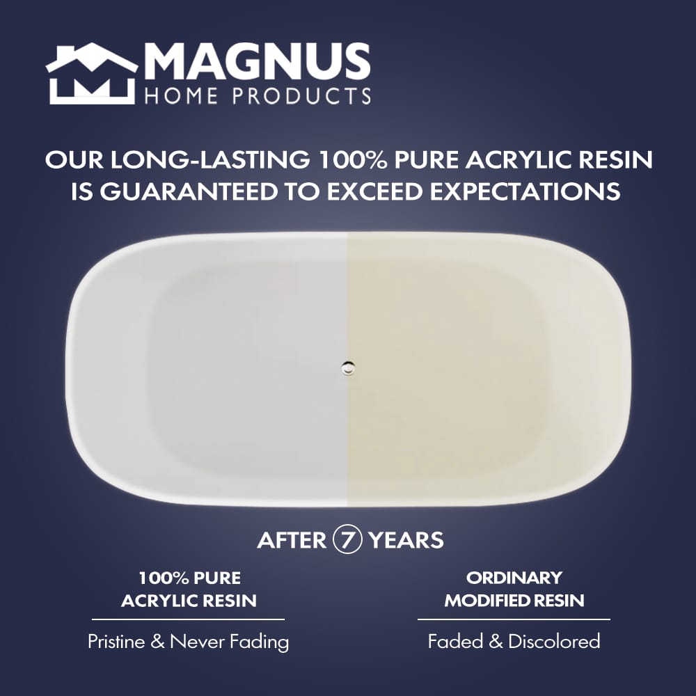 64" Lorane Solid Surface Stone Resin Freestanding Bathtub