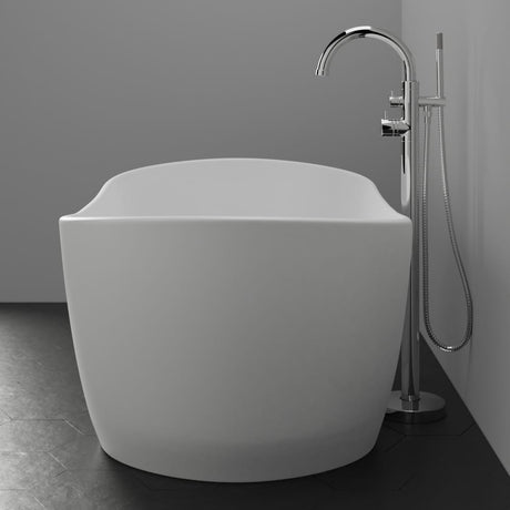 64" Lorane Solid Surface Stone Resin Freestanding Bathtub
