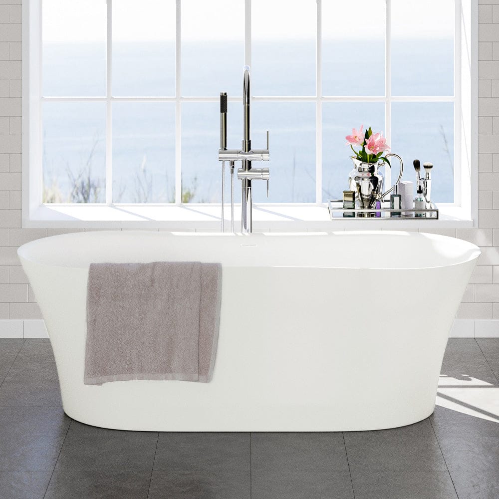 64" Standish Solid Surface Stone Resin Freestanding Bathtub