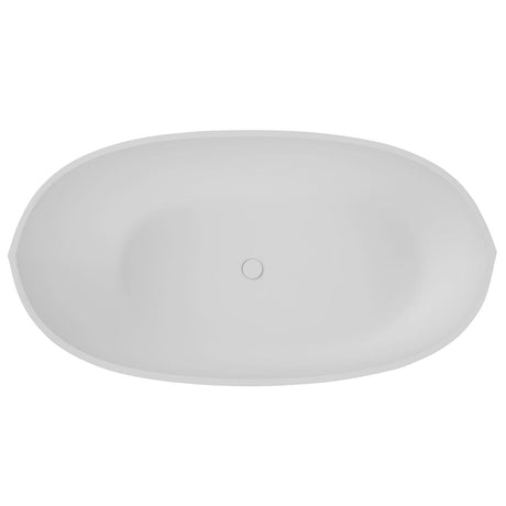 65" Extra Wide Arco Solid Surface Stone Resin Freestanding Bathtub