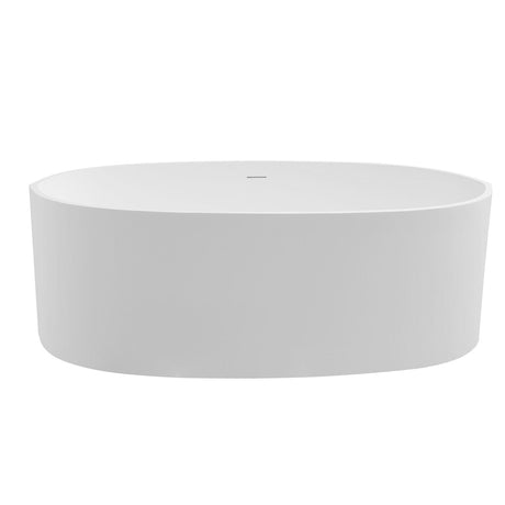 65" Extra Wide Arco Solid Surface Stone Resin Freestanding Bathtub