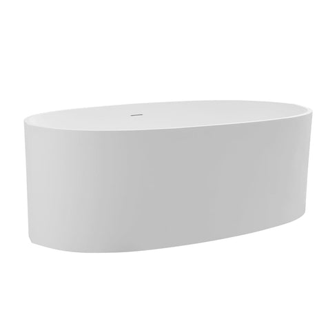 65" Extra Wide Arco Solid Surface Stone Resin Freestanding Bathtub