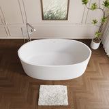 65" Extra Wide Arco Solid Surface Stone Resin Freestanding Bathtub