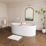 65" Extra Wide Arco Solid Surface Stone Resin Freestanding Bathtub