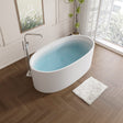 65" Extra Wide Arco Solid Surface Stone Resin Freestanding Bathtub