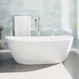 65" Gage Solid Surface Stone Resin Freestanding Bathtub