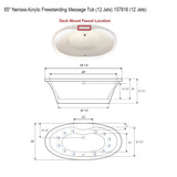 65" Nerissa Acrylic Freestanding Massage Tub