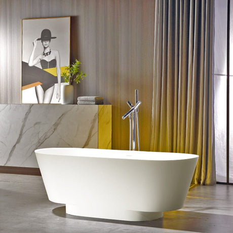 65" Tama Solid Surface Stone Resin Freestanding Bathtub
